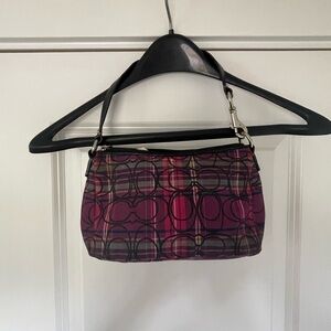 Pink plaid patchwork mini purse